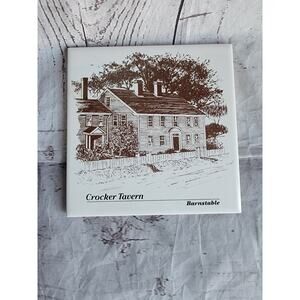 Crocker Tavern Massachusetts Barnstable Ceramic Trivet Art Tile 6 in x 6 in